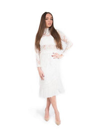 Alexis Anabella Ruched Lace Midi Dress